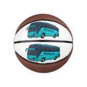Modern passenger bus cartoon illustration basketbal (Voorkant)