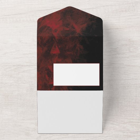 Modern Passionate Red'n Black Wedding Design All In One Uitnodiging (Buitenkant)