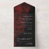 Modern Passionate Red'n Black Wedding Design All In One Uitnodiging (Binnen)