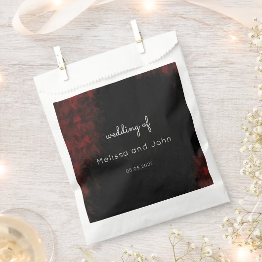 Modern Passionate Red'n Black Wedding Design Bedankzakje (Geknipt)