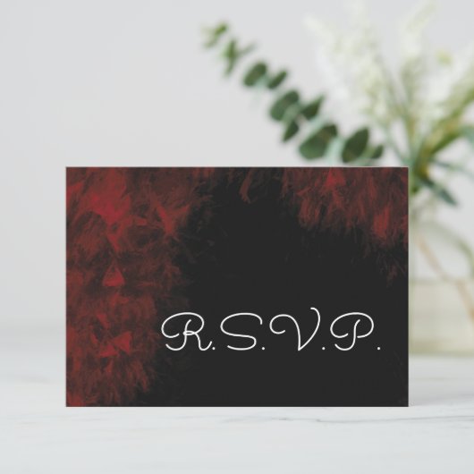 Modern Passionate Red'n Black Wedding Design RSVP (Staand voorkant)