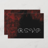 Modern Passionate Red'n Black Wedding Design RSVP (Voorkant / Achterkant)