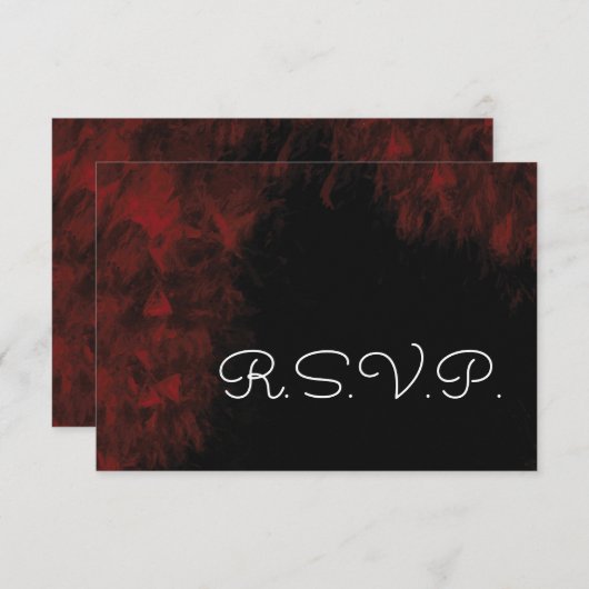 Modern Passionate Red'n Black Wedding Design RSVP (Voorkant / Achterkant)
