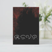 Modern Passionate Red'n Black Wedding Design RSVP (Staand voorkant)