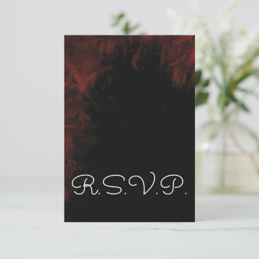 Modern Passionate Red'n Black Wedding Design RSVP (Staand voorkant)