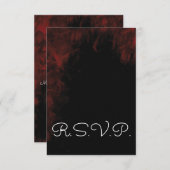 Modern Passionate Red'n Black Wedding Design RSVP (Voorkant / Achterkant)