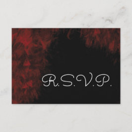 Modern Passionate Red'n Black Wedding Design RSVP Kaartje