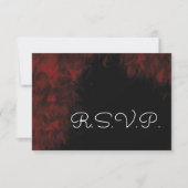 Modern Passionate Red'n Black Wedding Design RSVP Kaartje (Voorkant)