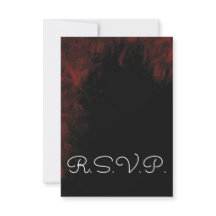 Modern Passionate Red'n Black Wedding Design RSVP