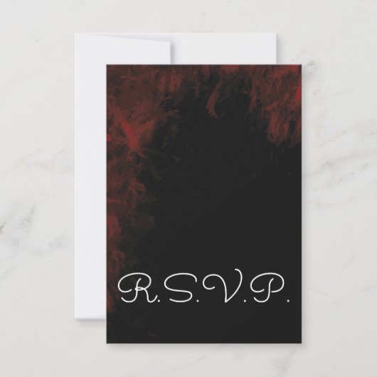 Modern Passionate Red'n Black Wedding Design RSVP Kaartje (Voorkant)