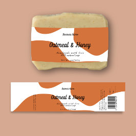 Modern pasta verbrand Oranje zeep-label ontwerp Waterfles Etiket