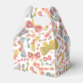 Modern pasteel grafisch vlinderpatroon bedankdoosjes (Achterkant)