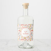 Modern pasteel grafisch vlinderpatroon likeurfles etiket (Voorkant)