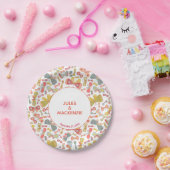 Modern pasteel grafisch vlinderpatroon papieren bordje (Feest)