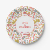 Modern pasteel grafisch vlinderpatroon papieren bordje (Voorkant)