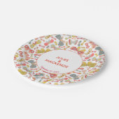 Modern pasteel grafisch vlinderpatroon papieren bordje (Gekanteld)