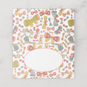 Modern pasteel grafisch vlinderpatroon plaatskaartje (Buitenkant ongevouwen)