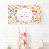 Modern pasteel grafisch vlinderpatroon spandoek (Insitu)