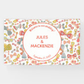 Modern pasteel grafisch vlinderpatroon spandoek (Horizontaal)