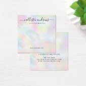 Modern pasteelholografisch Ketting Vierkante Visitekaartjes (Bureau)