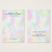 Modern pasteelholografisch Ketting Visitekaartje (Voorkant /achterkant)