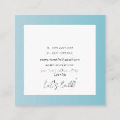 Modern pastel Abstract blauw Patroon Vierkante Visitekaartje (Achterkant)