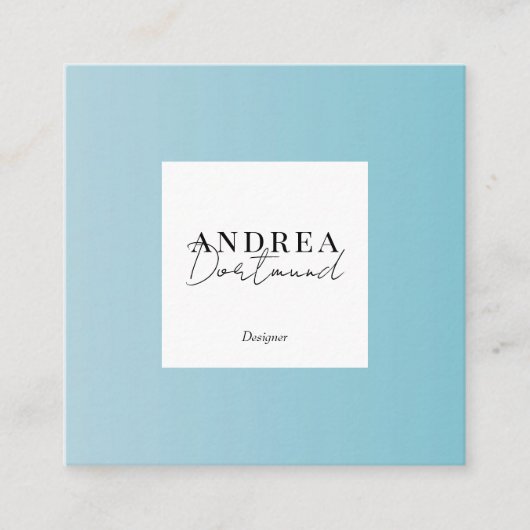 Modern pastel Abstract blauw Patroon Vierkante Visitekaartje (Voorkant)