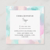 Modern pastel Abstract geschilderd patroon Vierkante Visitekaartje (Achterkant)