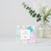 Modern pastel Abstract geschilderd patroon Vierkante Visitekaartje (Staand voorkant)