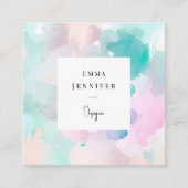 Modern pastel Abstract geschilderd patroon Vierkante Visitekaartje (Voorkant)