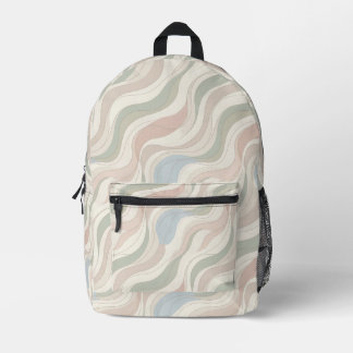 Modern Pastel Abstract Waves Backpack Bedrukte Rugzak
