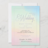 Modern Pastel and Silver Wedding Invitation Kaart (Voorkant)