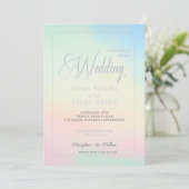 Modern Pastel and Silver Wedding Invitation Kaart (Staand voorkant)
