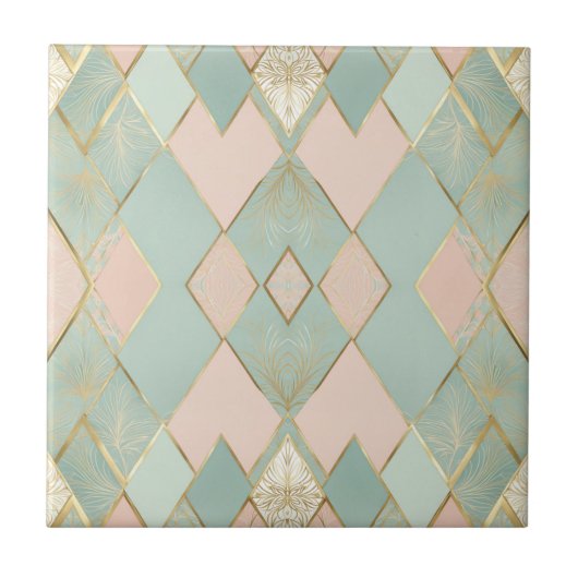 Modern pastel argyle patroon tegeltje (Voorkant)