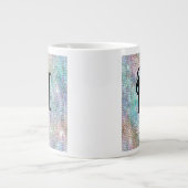 Modern pastel bezaaid Glitter Monogram Grote Koffiekop (Voorkant)