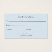 Modern pastel blauw relatiegeschenk certificaat visitekaartje (Achterkant)