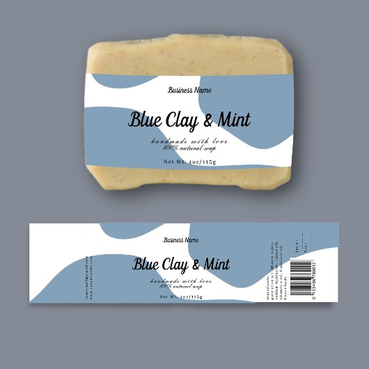 Modern pastel blauw zeeplabel ontwerp waterfles etiket
