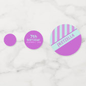 Modern Pastel Blauwgroen Roze Strepen Confetti (Voorkanten)