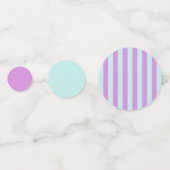 Modern Pastel Blauwgroen Roze Strepen Confetti (Achterkanten)