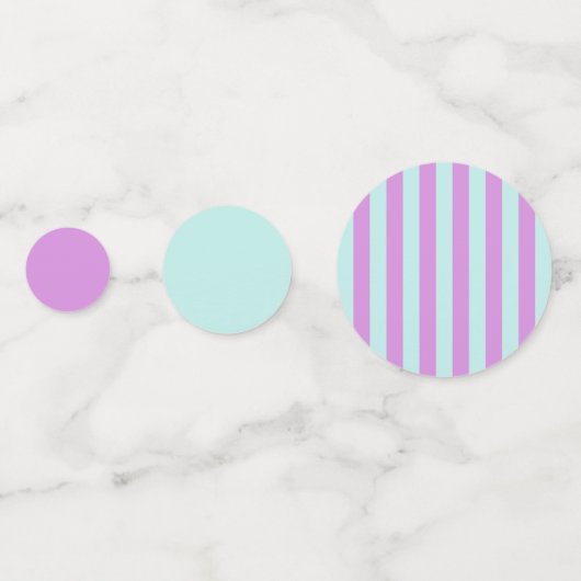 Modern Pastel Blauwgroen Roze Strepen Confetti (Achterkanten)