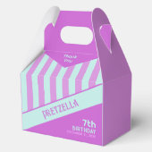 Modern Pastel Blauwgroen Roze Strepen Gable Favori Bedankdoosjes (Voorkant)