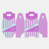 Modern Pastel Blauwgroen Roze Strepen Gable Favori Bedankdoosjes (Ongevouwen)