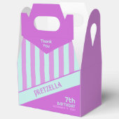 Modern Pastel Blauwgroen Roze Strepen Gable Favori Bedankdoosjes (Open)