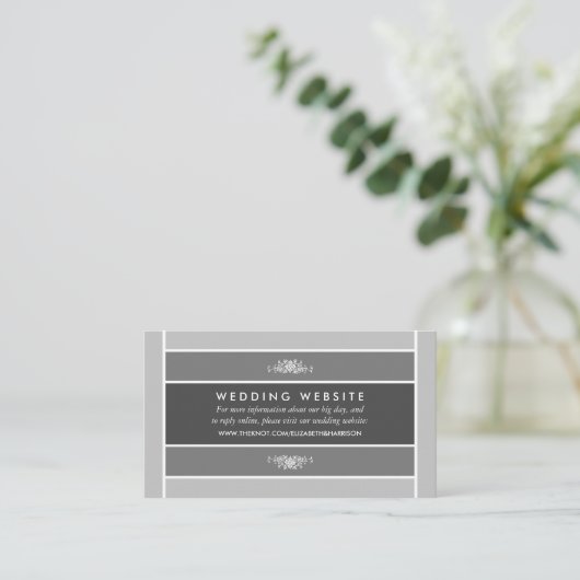 Modern Pastel Block - Siver Grey - Weddenschap Web Informatiekaartje (Staand voorkant)