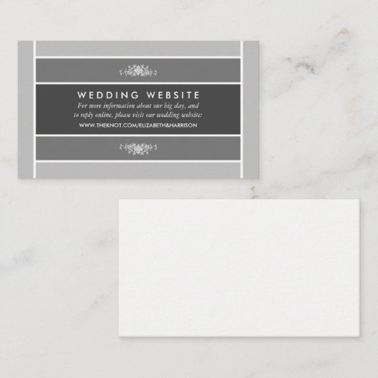 Modern Pastel Block - Siver Grey - Weddenschap Web Informatiekaartje (Voorkant / Achterkant)