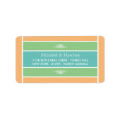 Modern pastel blok - Tropische kleuren - bruiloft Etiket (Voorkant)