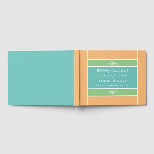 Modern pastel blok - Tropische kleuren - bruiloft Gastenboek (Volledig)