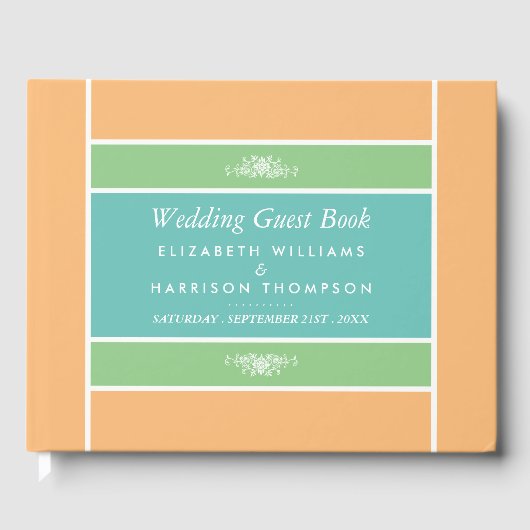 Modern pastel blok - Tropische kleuren - bruiloft Gastenboek (Voorkant)