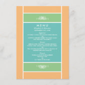 Modern pastel blok - Tropische kleuren - bruiloft Menu (Voorkant)