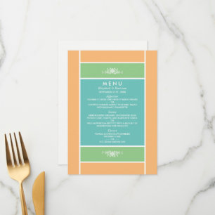 Modern pastel blok - Tropische kleuren - bruiloft Menu